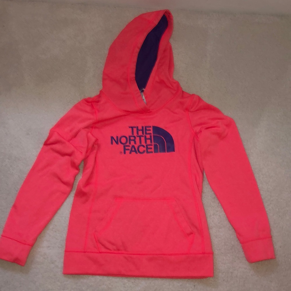 Pink north face sweatshirt